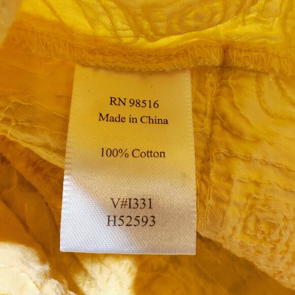 Coldwater Creek Women's Medium Yellow Embroidered Button-down Blouse - Picture 12 of 12